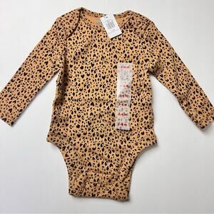 Old Navy Baby Girl Crew Neck Animal Print One-piece Long Sleeve Sz 3-6 M